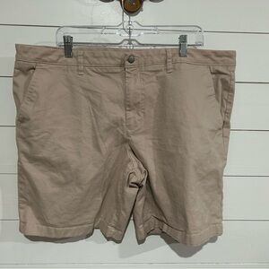 Men's Tan Flat Front Shorts